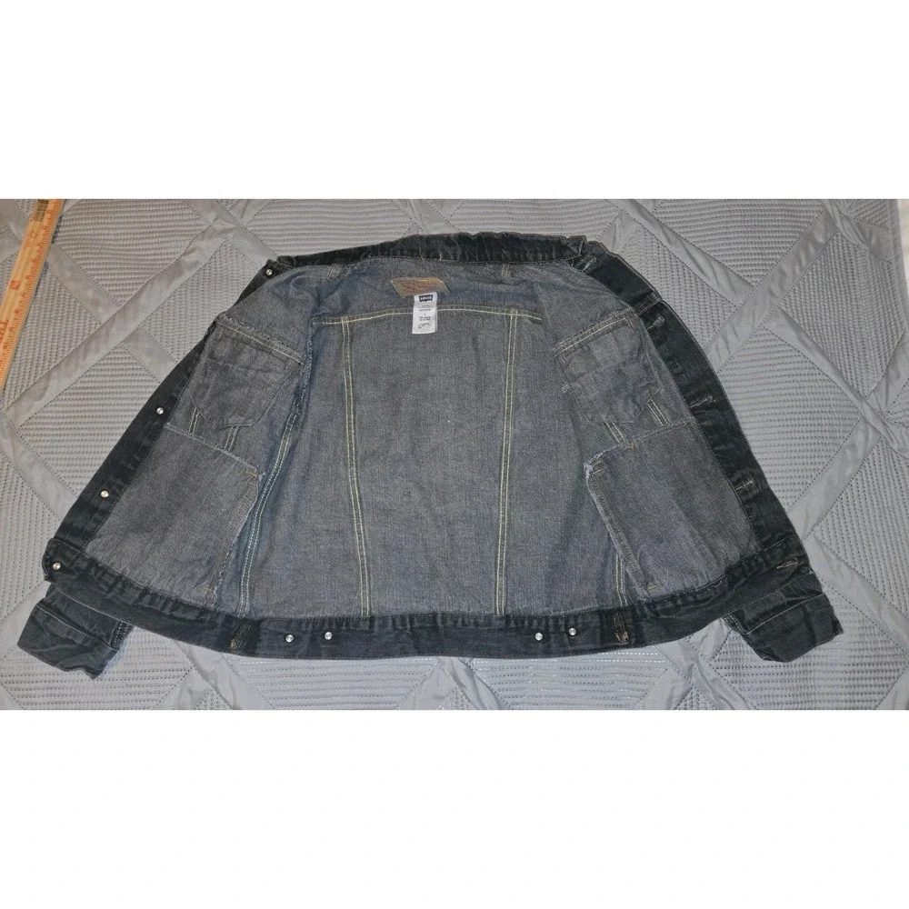 Levi's Denim Jacket Black Gray Youth Large 12–14 Classic‎ Trucker Style